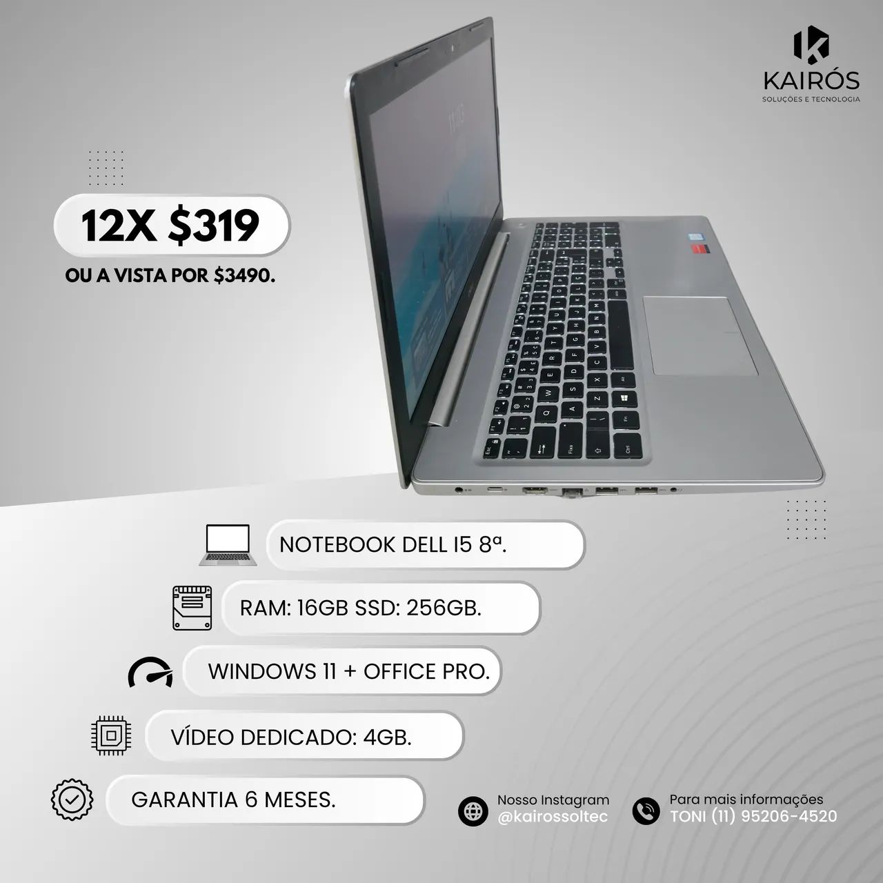 Notebook dell i5 8 Ger. Com garantia - Foto 2