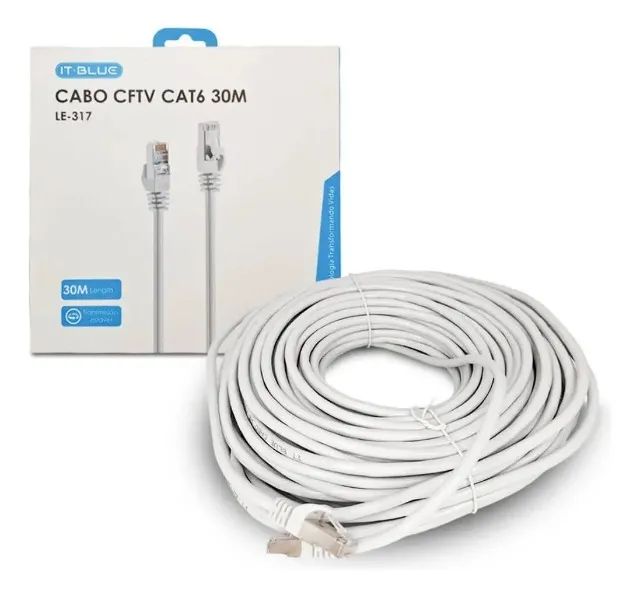 Cabo De Rede Cat6 Patch Cord it-blue Le-317 30 Metros -30m - Rj45 -Internet - Loja Coimbra - Foto 2