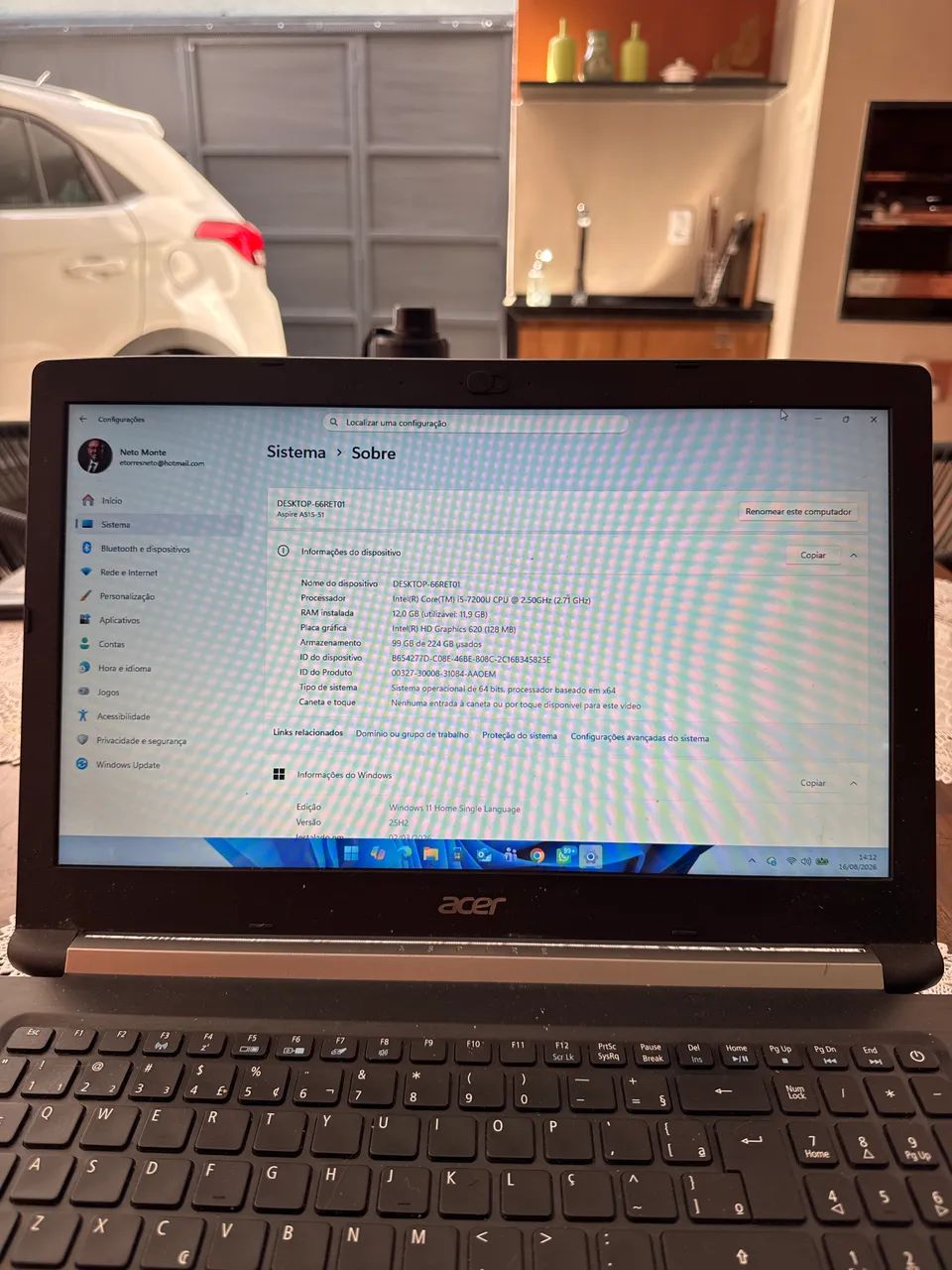 Notebook Acer Aspire A515-51