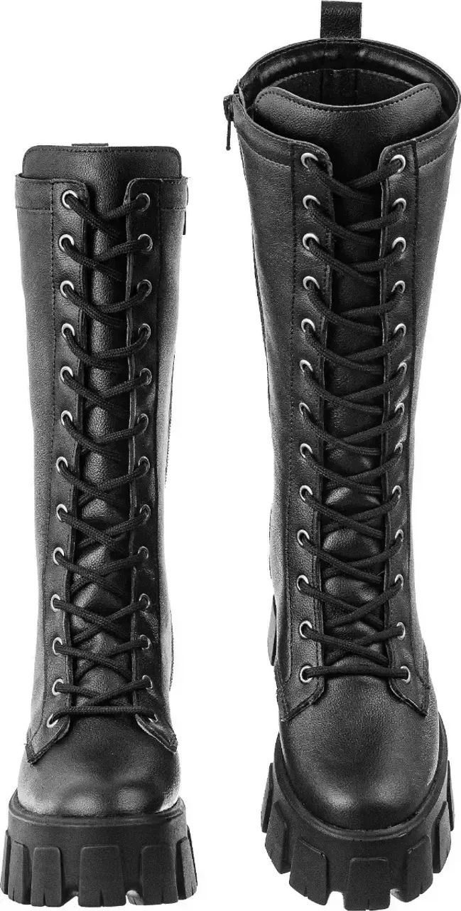 Bota Feminina Coturno Cano Longo Ajustável Com Zíper Moda - Foto 3