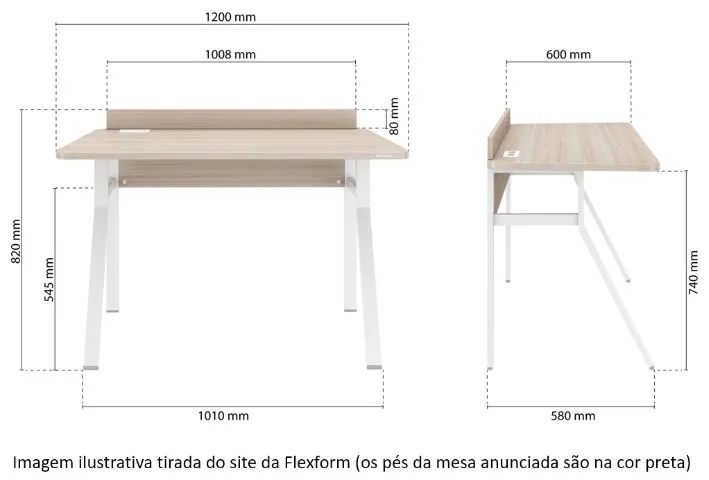 Mesa de escrotório FLEXFORM Tavollini 120 cor Carvalho Berlim - Foto 5
