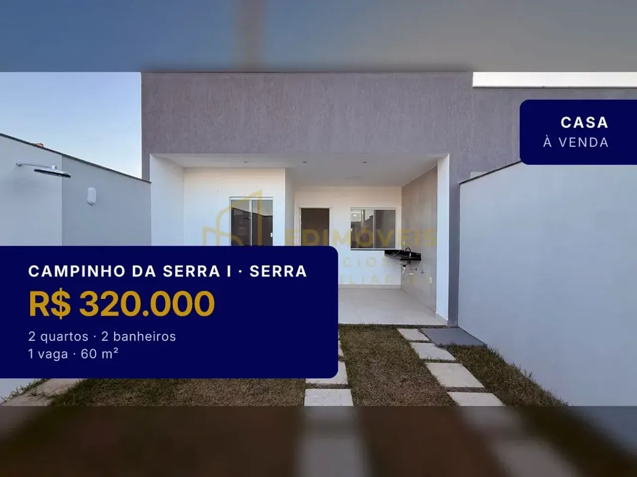 Linda casa linear com 2 quartos e suíte em Campinho da Serra!