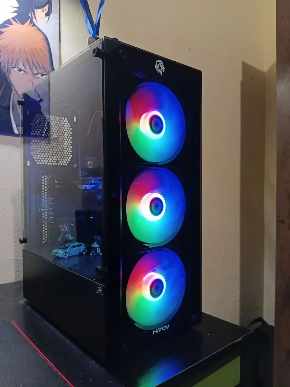 Gabinete gamer com 3 ventoinhas led