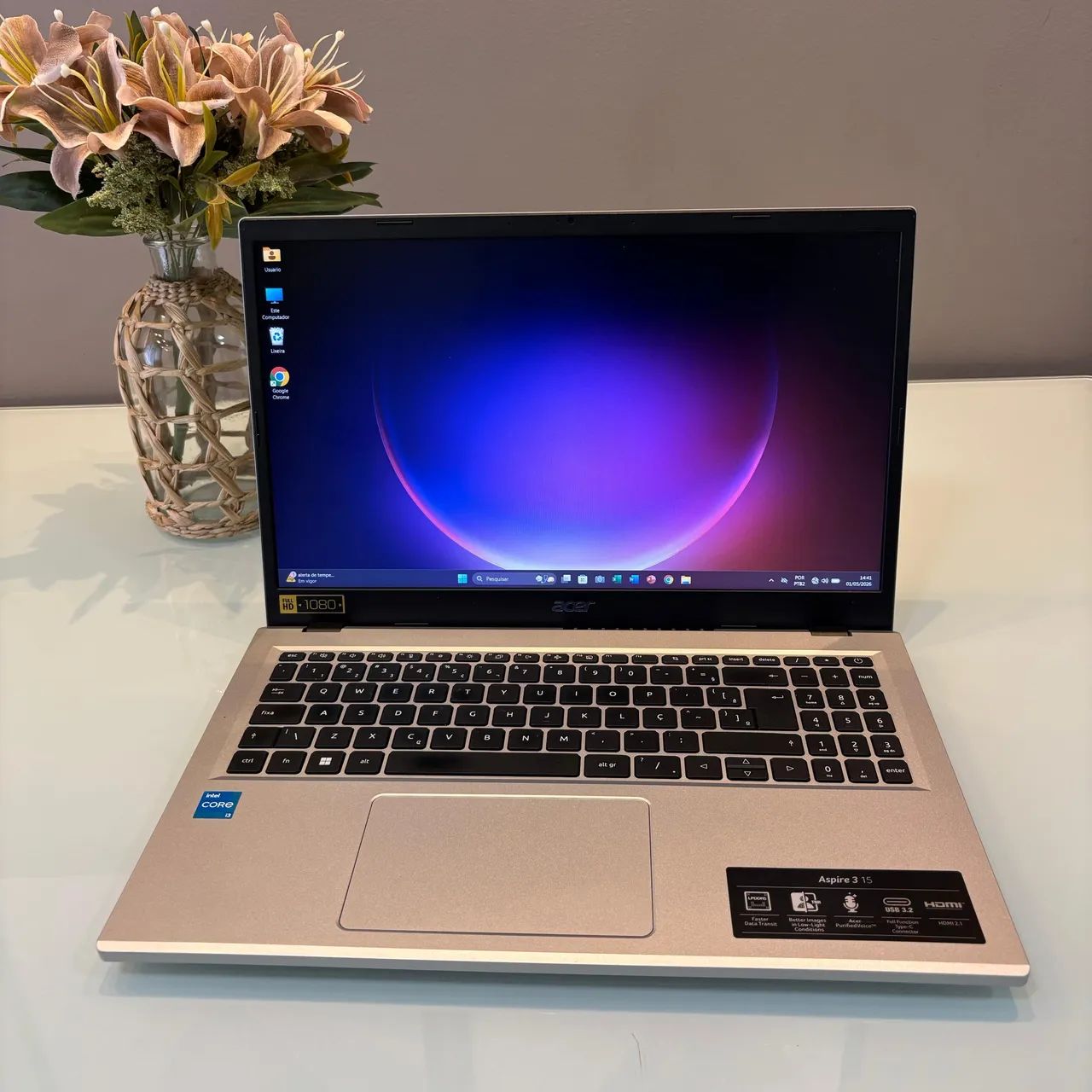 Notebook Acer Core i3 12ª Geração 8GB DDR5 SSD NVMe Windows 11
