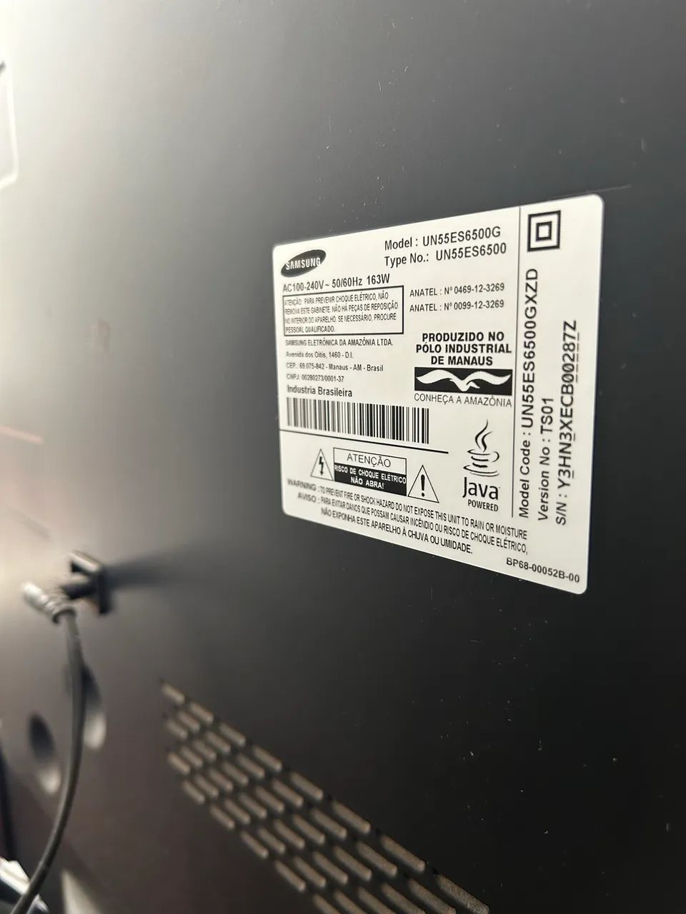 Tv Samsung UN55ES6500GXZD com tela quebrada - Foto 3