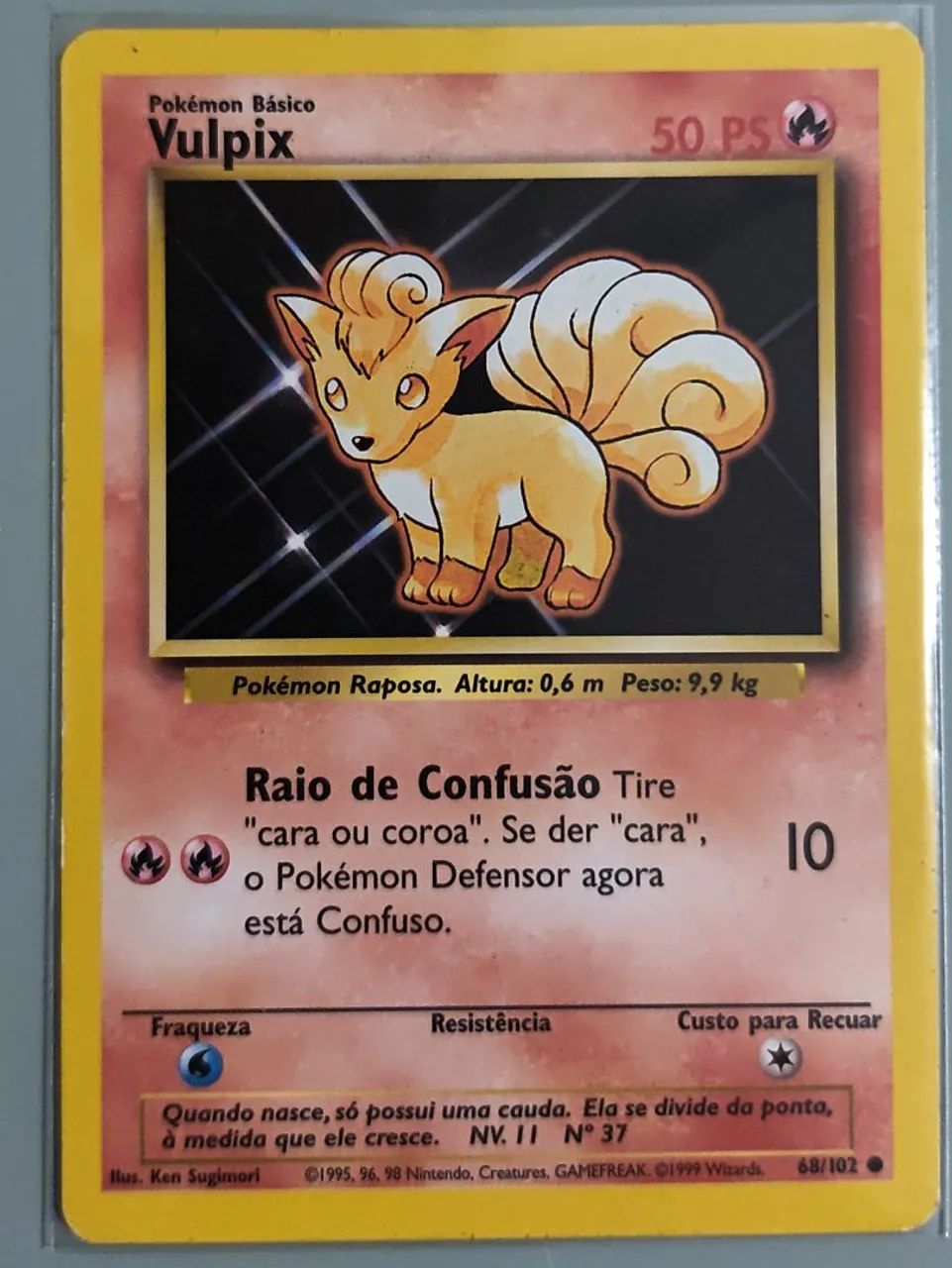 Carta Pokemon Vulpix Base set original SP