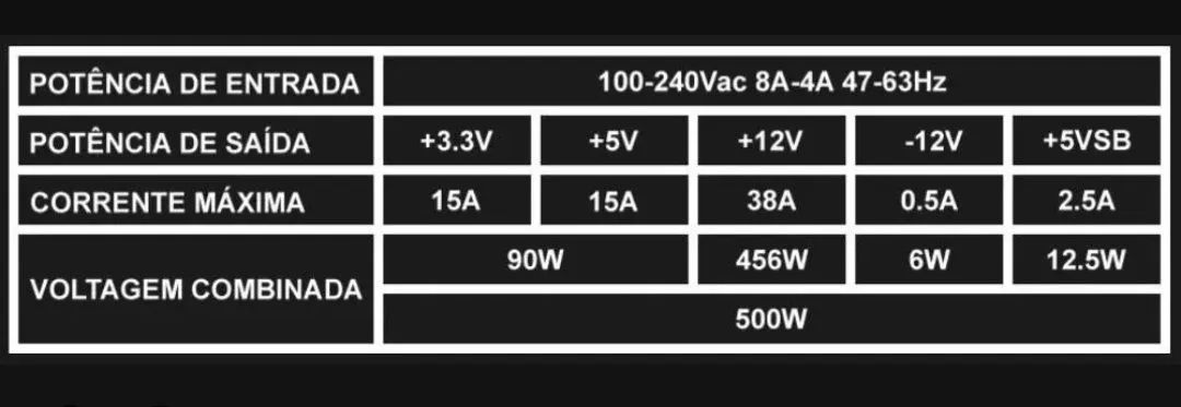 Fonte mancer Thunder 500w bronze 80 plus - Foto 3