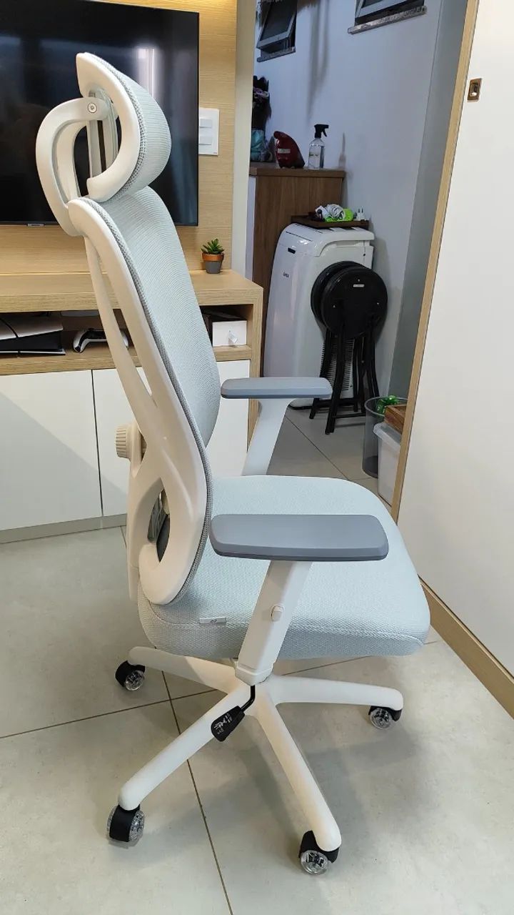Cadeira Ergonômica Elements Samaia - Branco e Cinza - Foto 2
