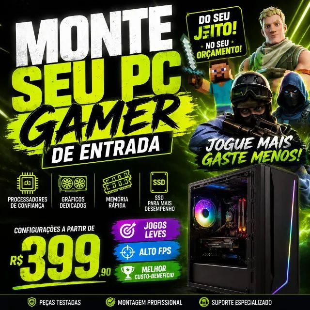 MONTE SEU PC GAMER DE ENTRADA | PC SOB MEDIDA do seu bolso