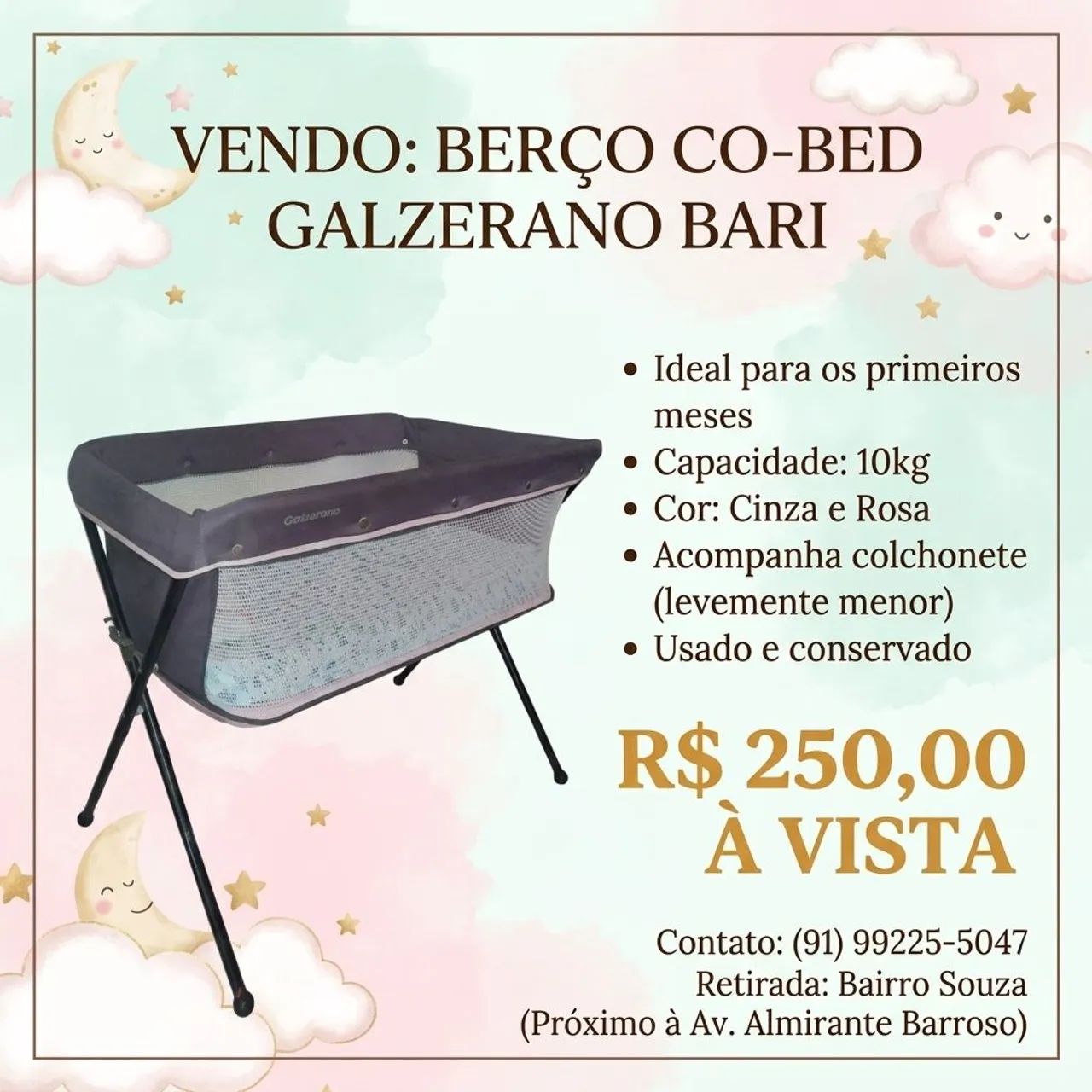 Berço acoplado co-bed Galzerano 