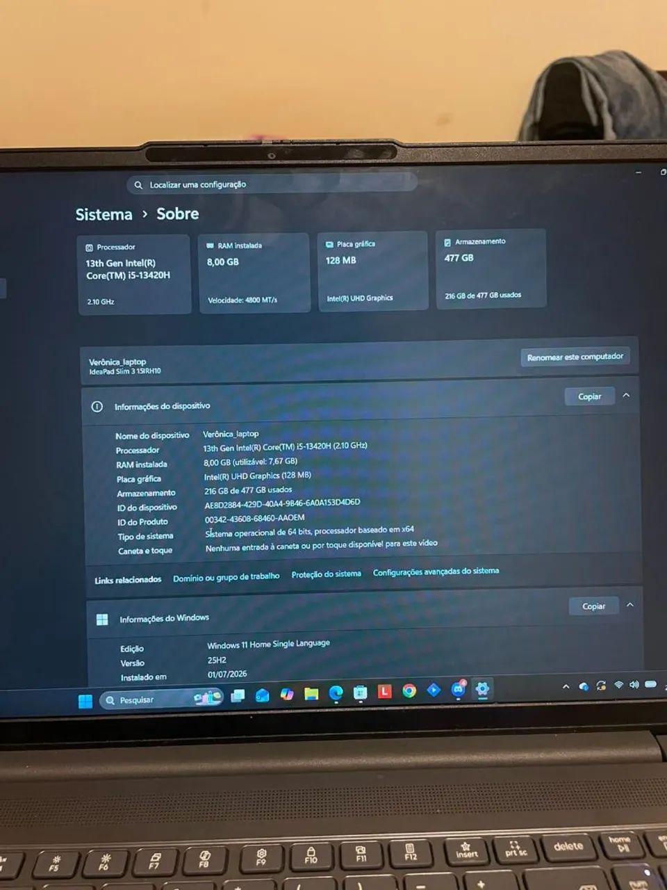 Notebook Lenovo i5 2 Meses de Uso