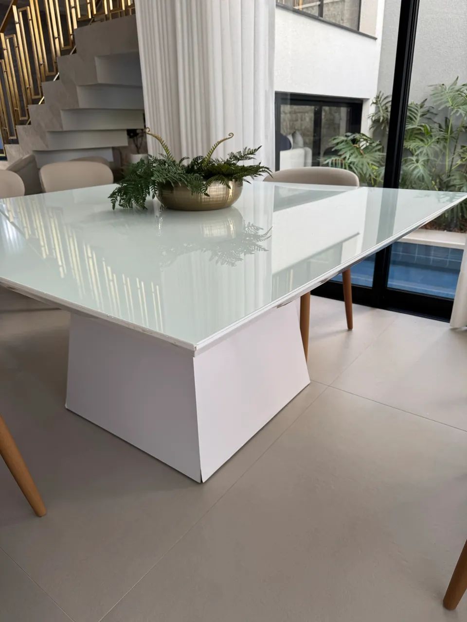 Mesa em laca quadrada branca - Foto 3