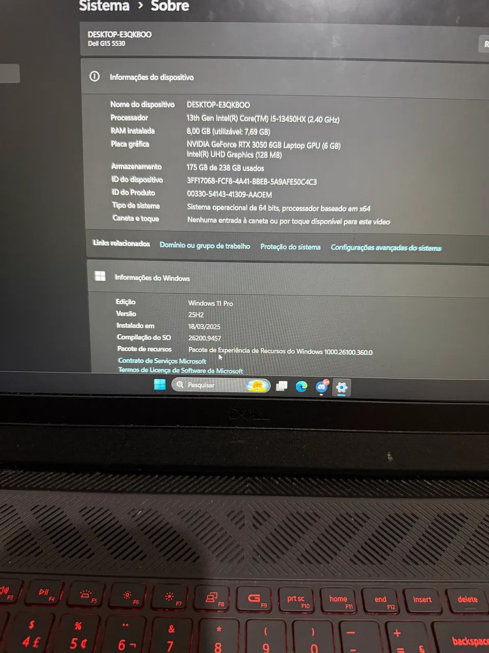 Dell G15 Placa de vídeo rtx 3050 Processador I5 - Foto 3