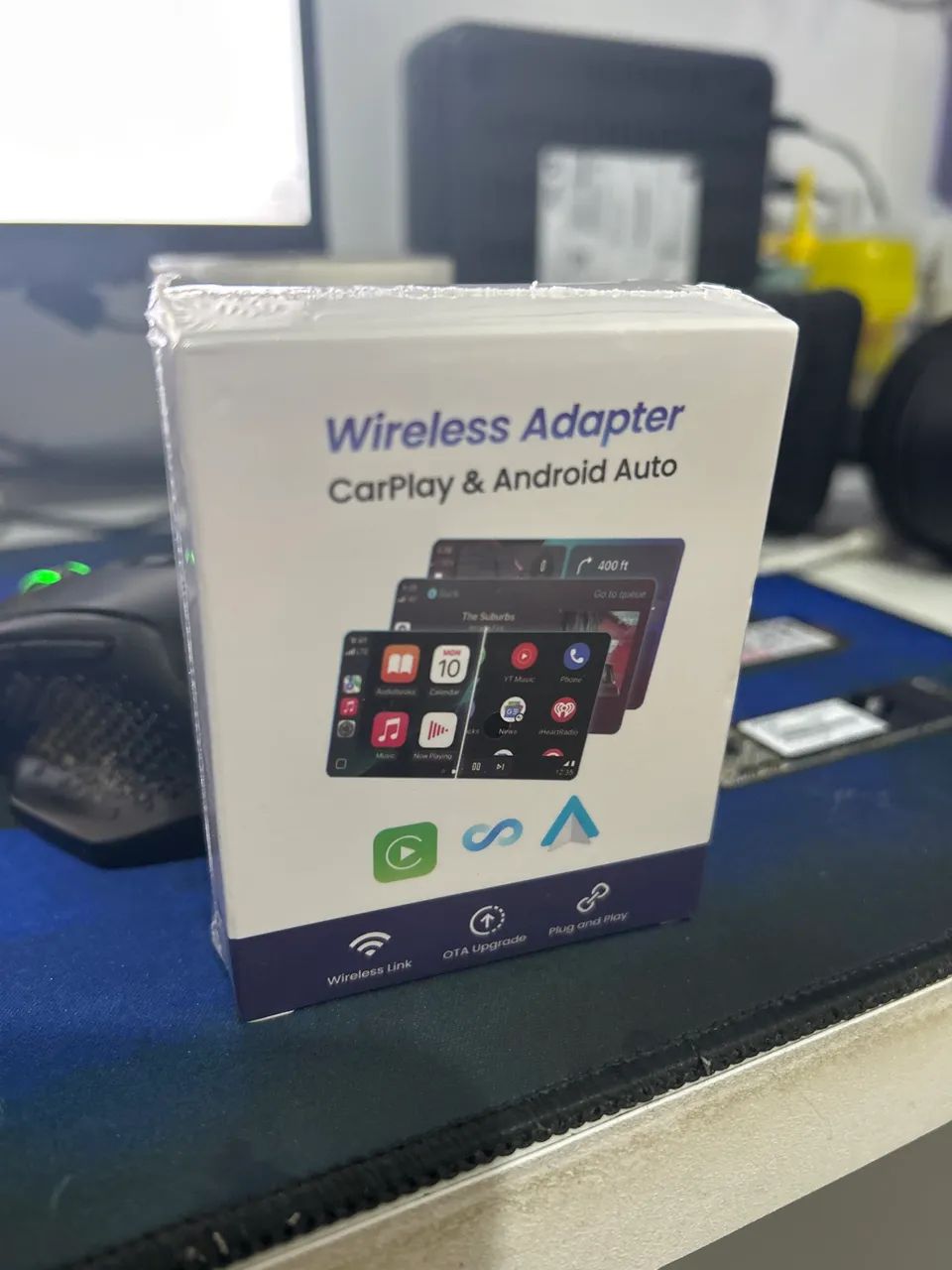 Adaptador para CarPlay e Android auto sem fio 