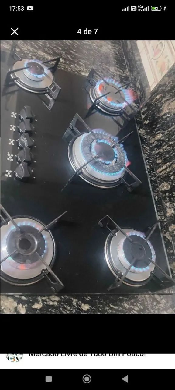 Cooktop Fischer 5 bocas chama tripla usado em boas condições  - Foto 5