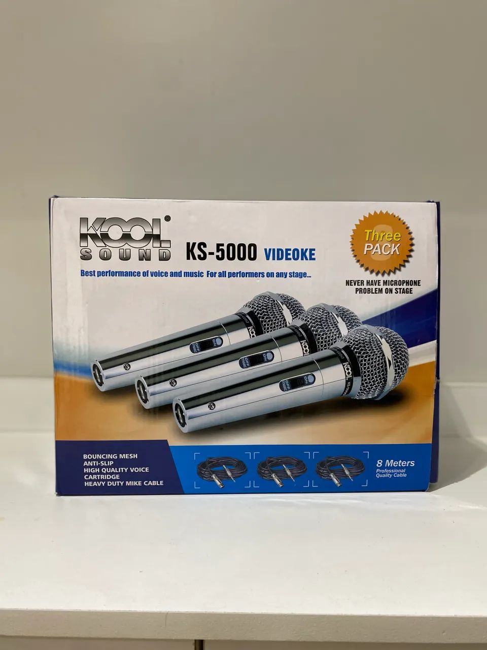 kit de microfones dinâmicos da marca Kool Sound, modelo KS-5000 Videoke.