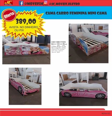 Mini cama carro do Barbie mais colchão