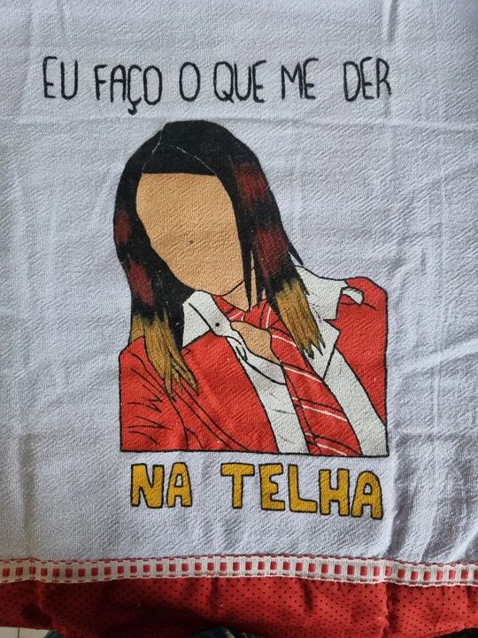 Pano de prato decorado frases pintado novela rebelde RBD - Foto 3