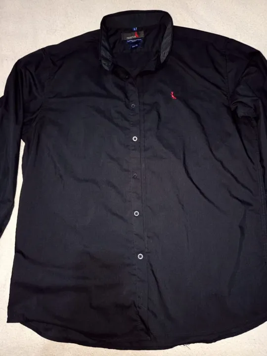 Camisa Social Preta G camisa estampada G
