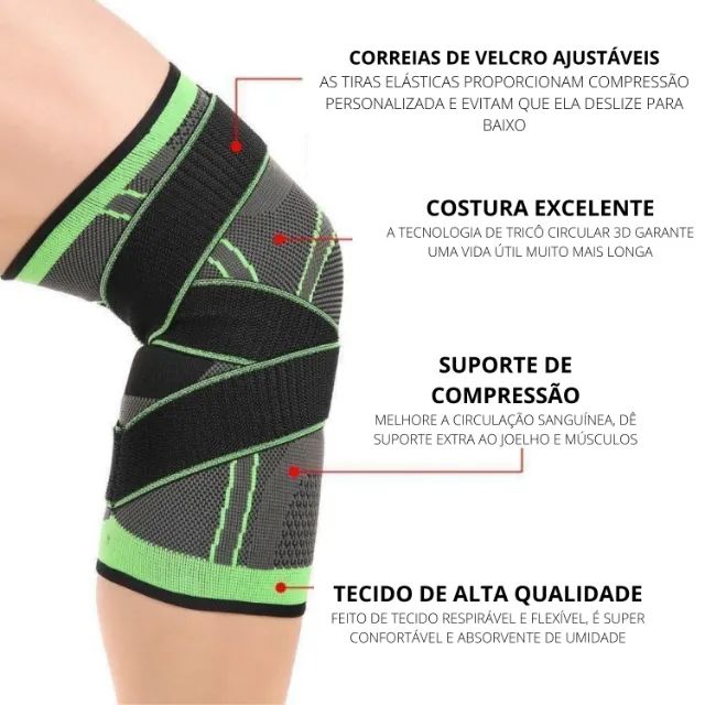 Joelheira Musculação Compressão Articulação Academia Corrida Bike Musculação Crossfit - Foto 6