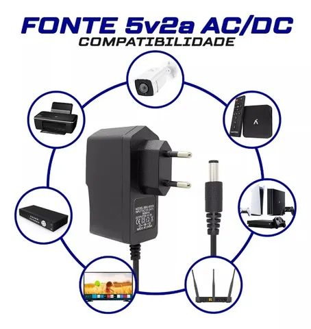 Fonte de Alimentação Bivolt 5v 2a P4 Para Tv Box Android - Foto 2