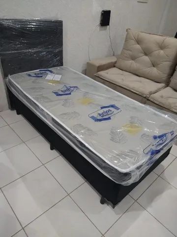 Cama Box solteiro+ colchão de espuma 