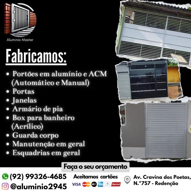 Portões de alumínio e ACM 