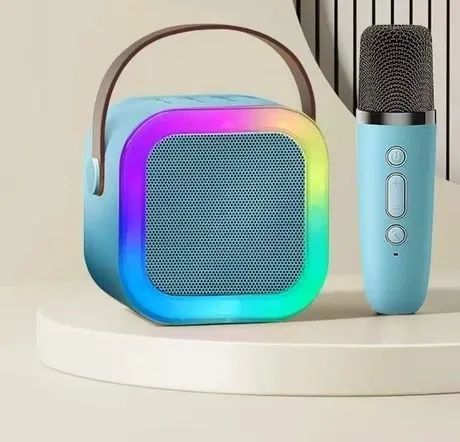 Caixa de som Portátil Bluetooth com Karaoke, Microfone Sem Fio