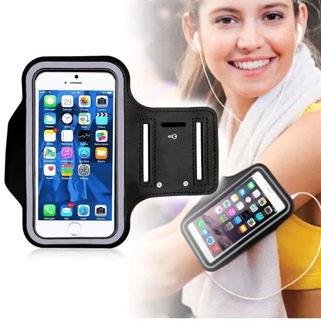 capa suporte de celular para braço le-3709 5,5" iti blue-preto
