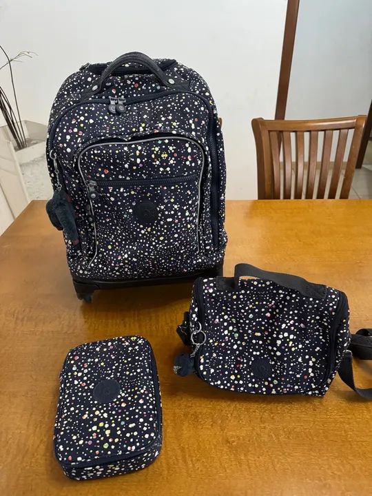 Kit Mochila Kipling -  Roller -  Coleção Confetti