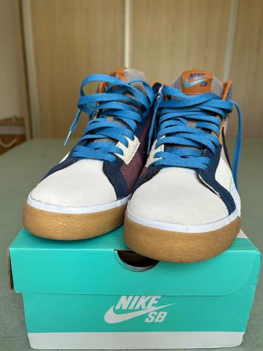 Tênis Nike SB Blazer Mid Mosaic Brown - Foto 5