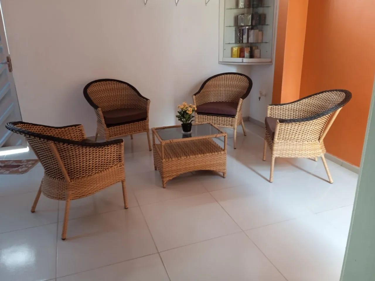 Conjunto de fibra 4 cadeiras 