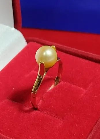 Anel Pérola 5 mm Ouro 18 Kilates 1.30 Gramas  - Foto 4
