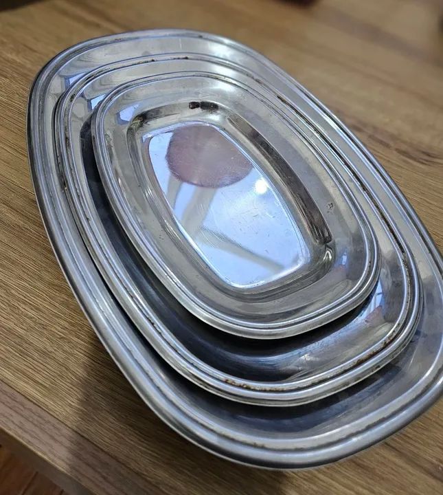 Baixela vintage de inox 