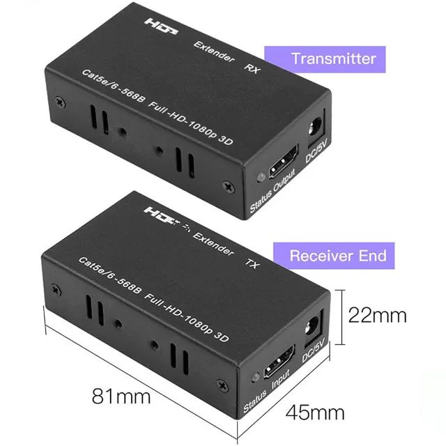 Extender Extensor Hdmi 60 Metros Via Cabo de Rede RJ45 Hdmi- Produto novo lacrado - Foto 3