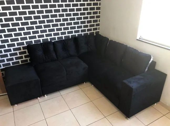 Sofá Novo De Canto 2 E 3 Lugares + Puff Pronta Entrega Diretamente Do Fabricante