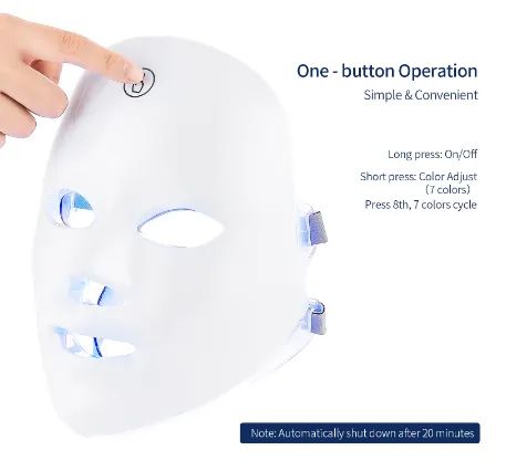 ** Máscara de Led com 7 Cores sem Fio Usb Recarregável Bateria Estética z183 ** - Foto 5