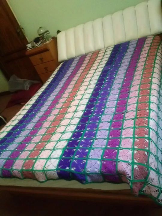 colcha crochê artesanal solteiro - Foto 2