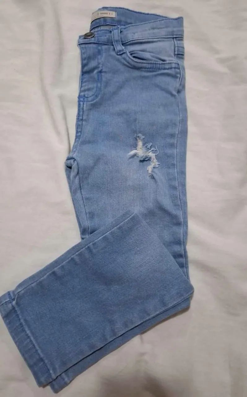 Calça Jeans Infantil Destroyed - Foto 2