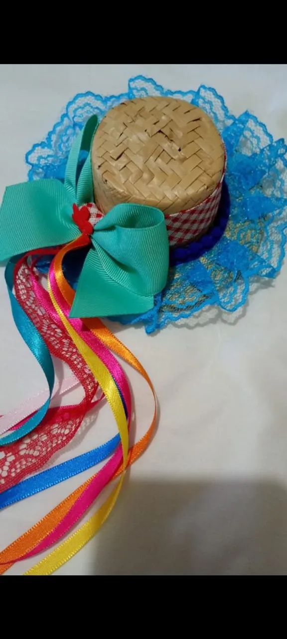 Vestido Festa Junina Infantil com o acessório de cabelo. - Foto 3