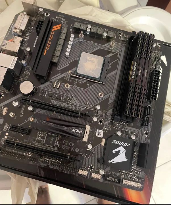 Kit  Gamer Amd Ryzen 5600x + B450m aorus + 24gb Ddr4+ SSD M2  Cor Preto Kit  - Foto 4