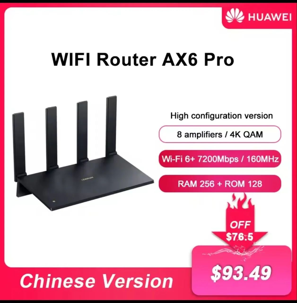 Roteador Huawei ax6 pro versão chinesa (melhor e mais rápido) wi-fi 6+ - Foto 6
