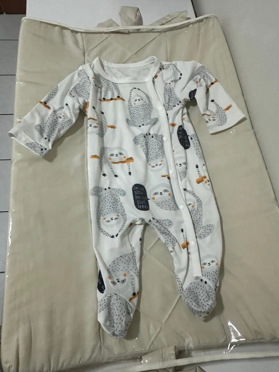 Conjunto Bebê Menino Fofo Macacão De Pé Manga Longa - Foto 2