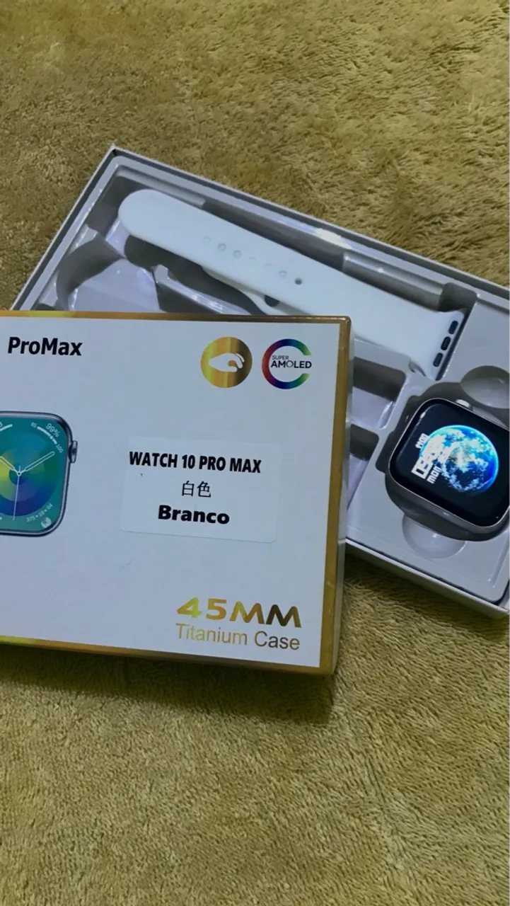 Smartwatch Watch 10 Pro Max 45mm Branco - AMOLED
