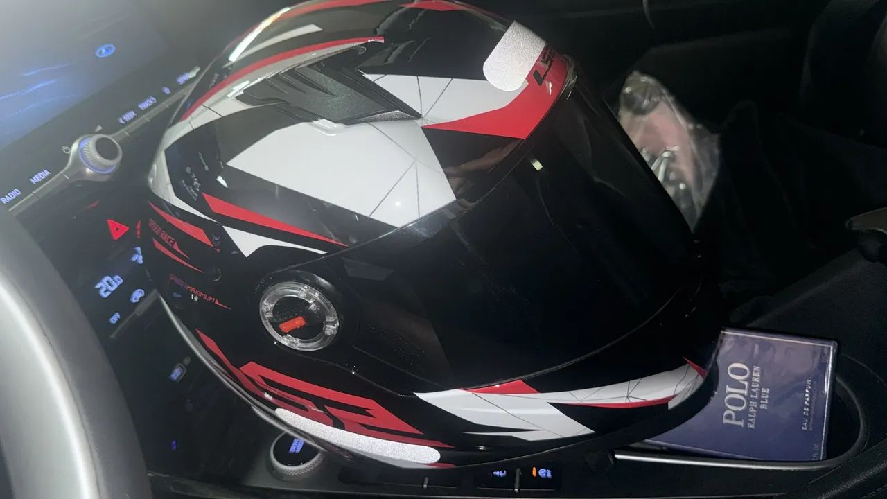 Capacete LS2 Preto Vermelho - Foto 2