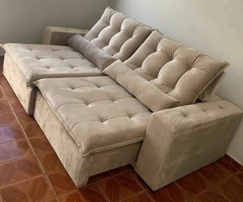 Sofá retrátil e reclinável Acolchoado luxo - Foto 3