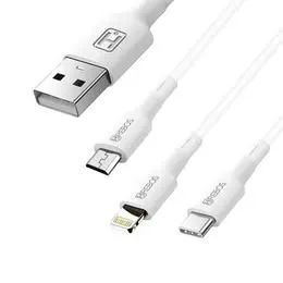 Cabo 3 em 1 Turbo Usb x Micro Usb / Tipo C / Lighting - 1 metro