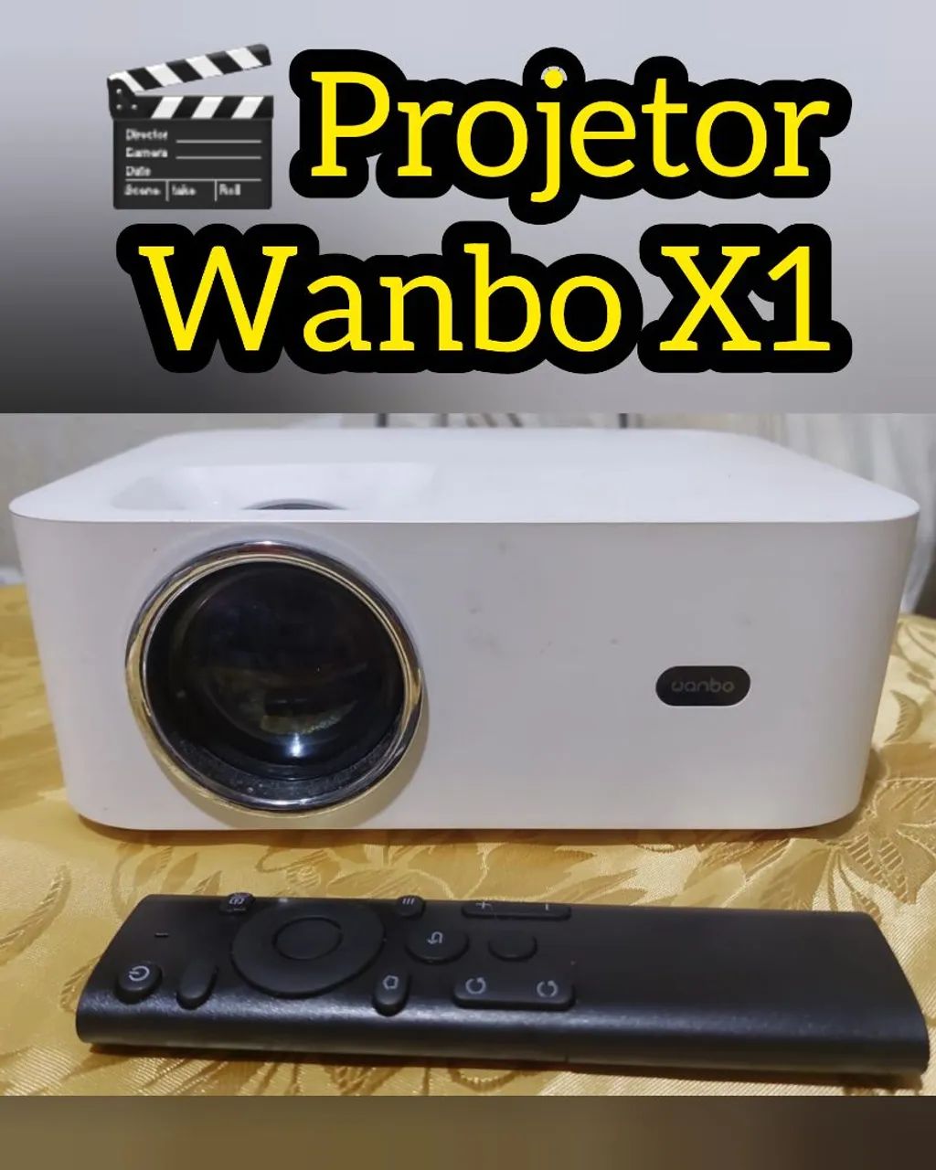 ? Projetor Wanbo X1 LED Portátil com Controle - Imagem até 120?