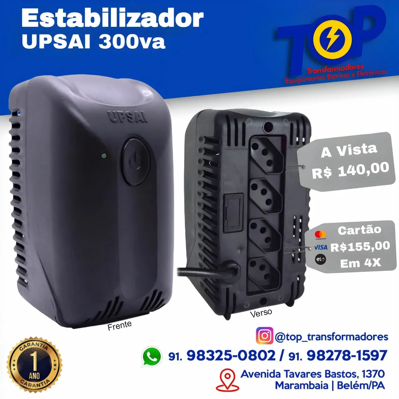 Estabilizador 300VA 127v 