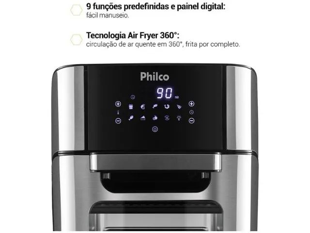 Air Fryer Philco Oven PFR2200P Preto 3,5L com Forno e Timer( produto novo/ lacrado) - Foto 3